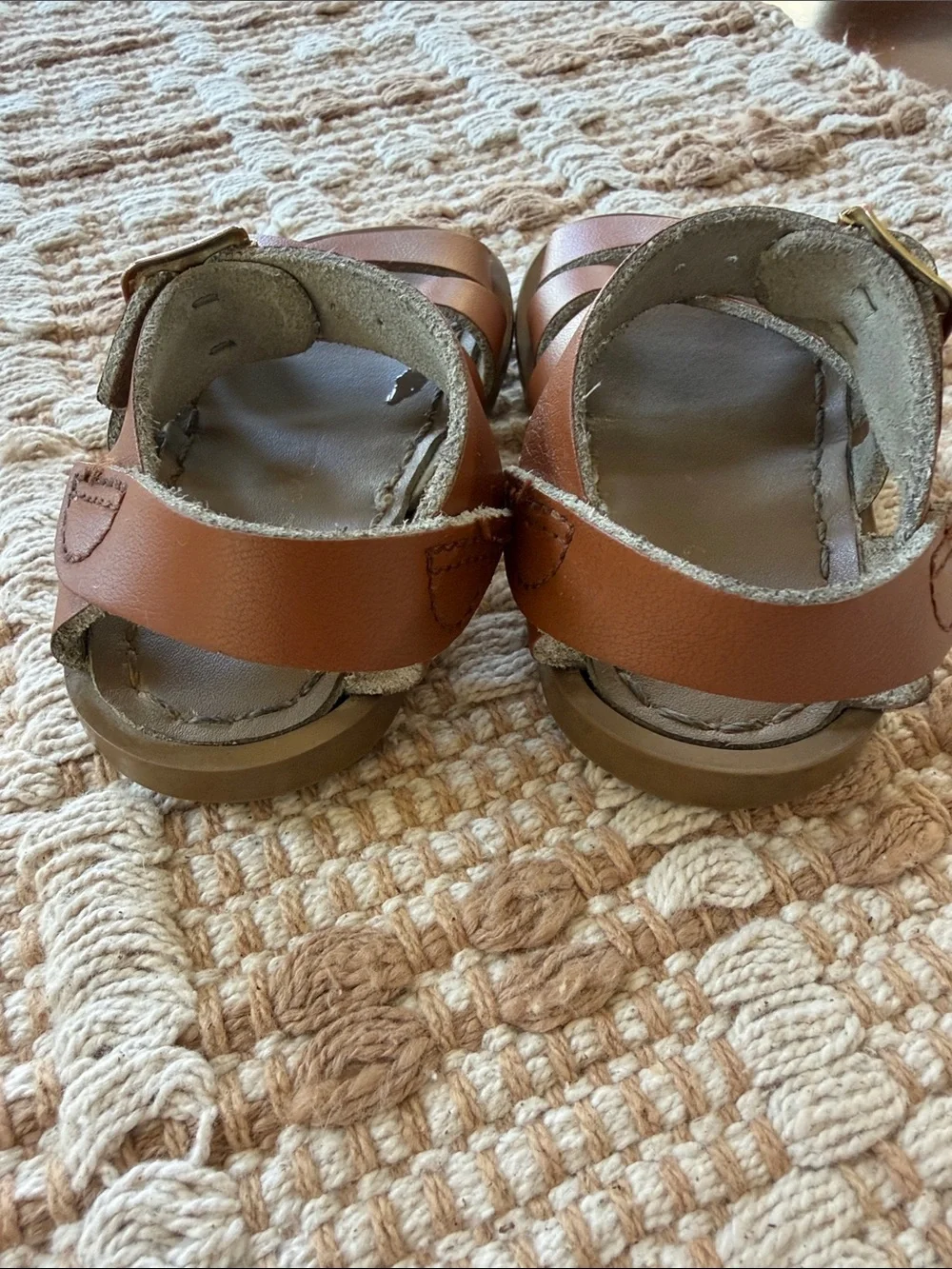 Salt-Water Toddler Brown Leather Strappy Sandals 4